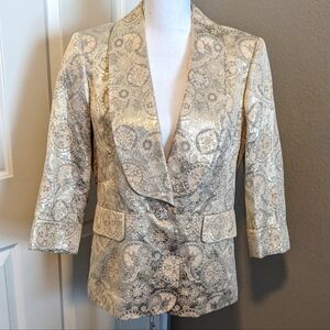 Gold metallic thread blazer